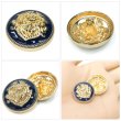 画像5: メタルボタン エンブレム 【ネイビー＆ゴールド】23mm 5個入 丸型 足つき 2トーン 手芸 服飾 付け替え ボタンマート B-1933 (5)