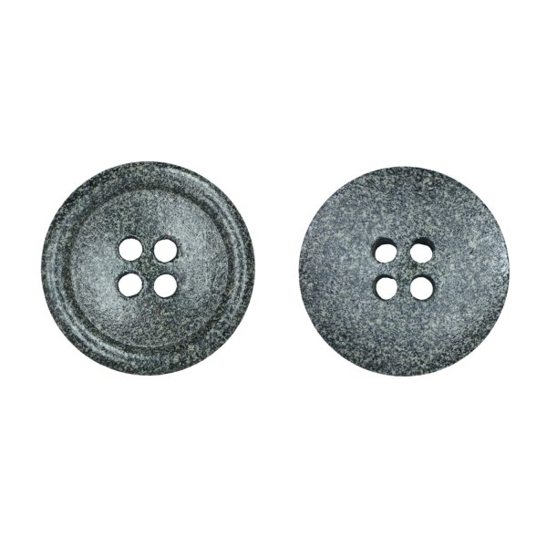 画像1: 石目調ボタン 四つ穴【グレー】18mm 8個入 丸型 樹脂 手芸 服飾 付け替え きらきらぷんぷん丸 B-1954 (1)