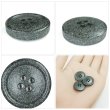 画像5: 石目調ボタン 四つ穴【グレー】18mm 8個入 丸型 樹脂 手芸 服飾 付け替え きらきらぷんぷん丸 B-1954 (5)