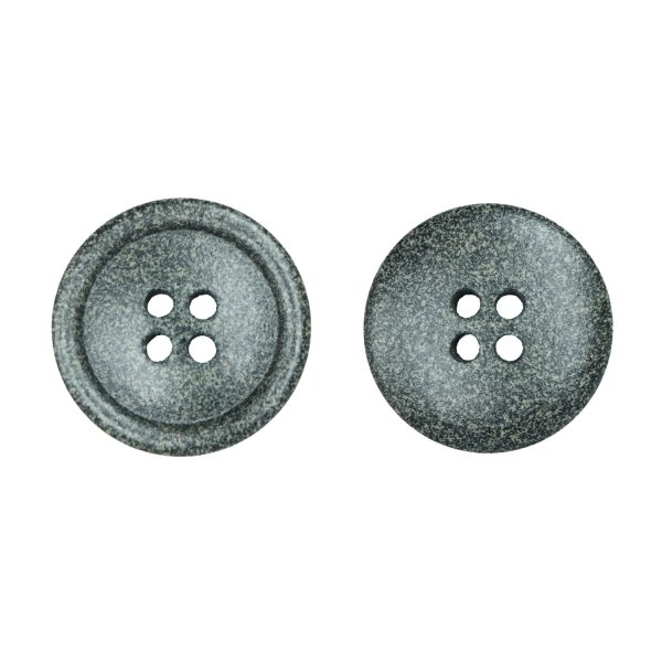 画像1: 石目調ボタン 四つ穴【グレー】20mm 6個入 丸型 樹脂 手芸 服飾 付け替え きらきらぷんぷん丸 B-1955 (1)
