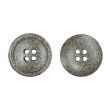 画像1: 石目調ボタン 四つ穴【ブラウン】15mm 10個入 丸型 樹脂 手芸 服飾 付け替え きらきらぷんぷん丸 B-1959 (1)