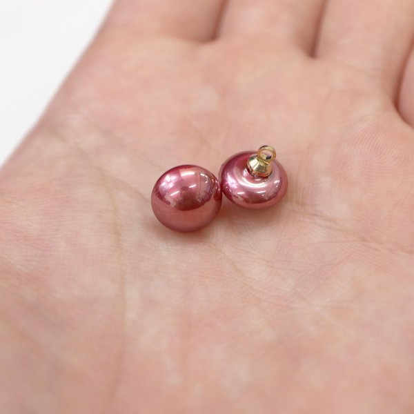 画像6: パールボタン 足つき 【ピンク ツヤあり】 10mm 10個入り カラー パール ボタン ボタンマート B-195 (6)