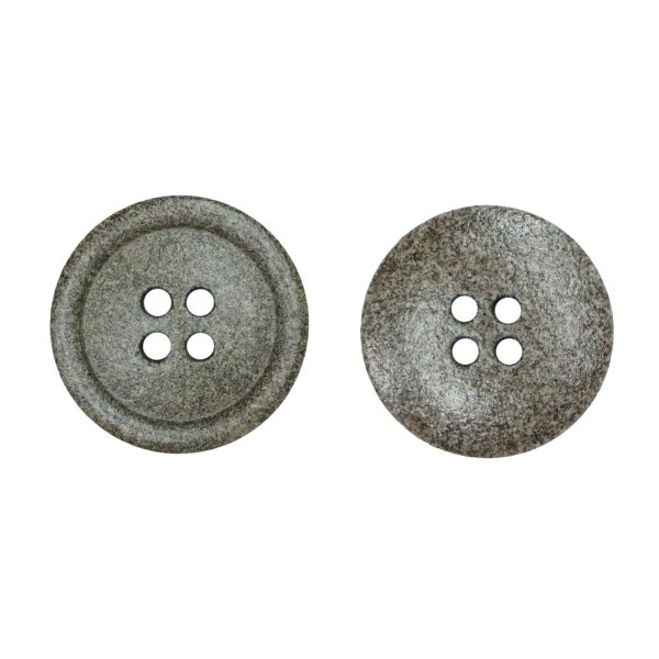 画像1: 石目調ボタン 四つ穴【ブラウン】18mm 8個入 丸型 樹脂 手芸 服飾 付け替え きらきらぷんぷん丸 B-1960 (1)