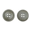 画像1: 石目調ボタン 四つ穴【ブラウン】20mm 6個入 丸型 樹脂 手芸 服飾 付け替え きらきらぷんぷん丸 B-1961 (1)