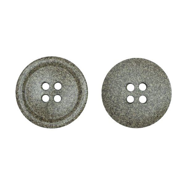 画像1: 石目調ボタン 四つ穴【ブラウン】20mm 6個入 丸型 樹脂 手芸 服飾 付け替え きらきらぷんぷん丸 B-1961 (1)