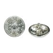 画像1: メタルボタン 透かし彫り【シルバー】15mm 10個入 丸型 足つき アンティーク調 手芸 服飾 付け替え きらきらぷんぷん丸 B-1962 (1)