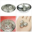 画像5: メタルボタン 透かし彫り【シルバー】18mm 8個入 丸型 足つき アンティーク調 手芸 服飾 付け替え きらきらぷんぷん丸 B-1963 (5)