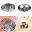 画像5: メタルボタン 透かし彫り【ブラック】18mm 8個入 丸型 足つき アンティーク調 手芸 服飾 付け替え きらきらぷんぷん丸 B-1966 (5)