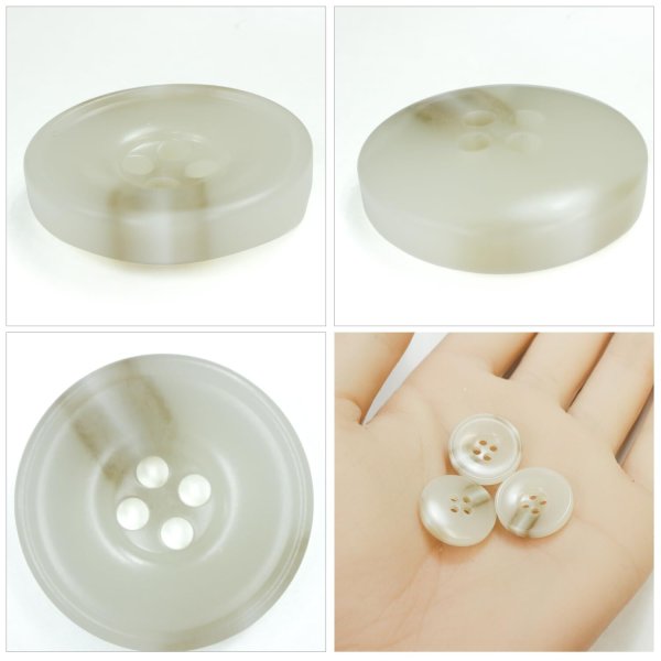 画像5: 樹脂ボタン マーブル柄【アイボリー】18mm 8個入 丸型 リム付き 4穴 手芸 服飾 付け替え きらきらぷんぷん丸 B-1990 (5)
