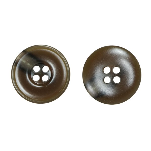 画像1: 樹脂ボタン マーブル柄【ブラウン】18mm 8個入 丸型 リム付き 4穴 手芸 服飾 付け替え きらきらぷんぷん丸 B-1993 (1)