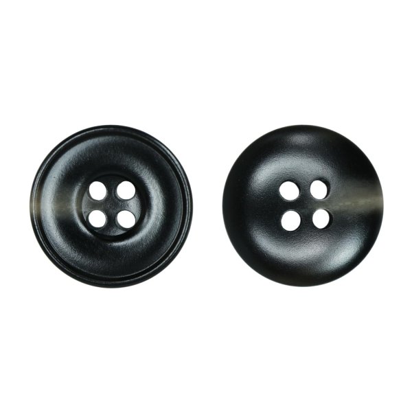 画像1: 樹脂ボタン マーブル柄【ブラック】15mm 10個入 丸型 リム付き 4穴 手芸 服飾 付け替え きらきらぷんぷん丸 B-1995 (1)