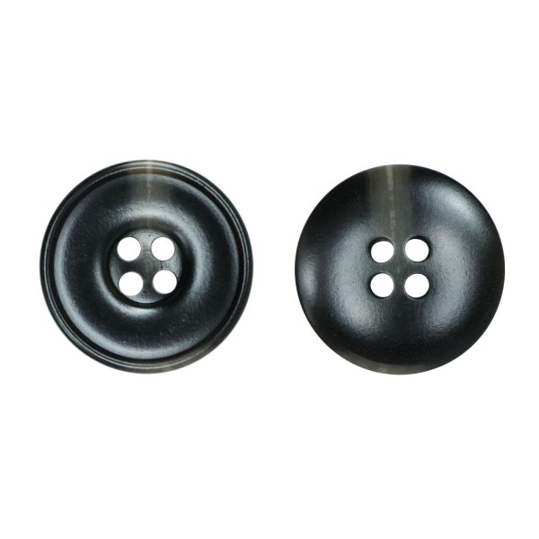 画像1: 樹脂ボタン マーブル柄【ブラック】18mm 8個入 丸型 リム付き 4穴 手芸 服飾 付け替え きらきらぷんぷん丸 B-1996 (1)