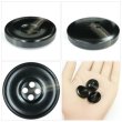 画像5: 樹脂ボタン マーブル柄【ブラック】20mm 6個入 丸型 リム付き 4穴 手芸 服飾 付け替え きらきらぷんぷん丸 B-1997 (5)