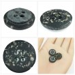 画像5: 樹脂ボタン 二段デザイン【ブラック】15mm 10個入 丸型 手芸 服飾 付け替え きらきらぷんぷん丸 B-2001 (5)