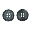 画像1: 樹脂ボタン 二段デザイン【ブラック】18mm 8個入 丸型 手芸 服飾 付け替え きらきらぷんぷん丸 B-2002 (1)