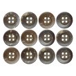 画像1: ココナッツボタン【ブラウン】12.5mm 12個入 丸型 4つ穴 天然素材 手芸 服飾 付け替え ボタンマート B-2008 (1)
