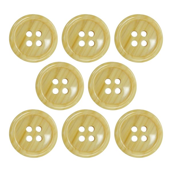 画像1: 木目調樹脂ボタン【ナチュラル】18mm 8個入 4穴 丸型 手芸 服飾 付け替え ボタンマート B-2013 (1)
