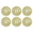 画像1: 木目調樹脂ボタン【ライトブラウン】20mm 6個入 4穴 丸型 手芸 服飾 付け替え ボタンマート B-2018 (1)