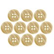 画像1: 木目調樹脂ボタン【キャメル】15mm 10個入 4穴 丸型 手芸 服飾 付け替え ボタンマート B-2020 (1)
