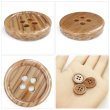 画像5: 木目調樹脂ボタン【ブラウン】18mm 8個入 4穴 丸型 手芸 服飾 付け替え ボタンマート B-2025 (5)