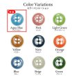 画像3: 四つ穴ボタン【アクアブルー】ホワイトリム ヴィンテージ風 11.5mm 10個入 丸型 手芸 服飾 付け替え ボタンマート B-2031 (3)