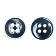 画像1: 四つ穴ボタン【ネイビー】ホワイトリム ヴィンテージ風 11.5mm 10個入 丸型 手芸 服飾 付け替え ボタンマート B-2035 (1)