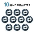 画像4: 四つ穴ボタン【ネイビー】ホワイトリム ヴィンテージ風 11.5mm 10個入 丸型 手芸 服飾 付け替え ボタンマート B-2035 (4)