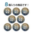 画像4: クロスラインウッドボタン【ネイビー】15mm 8個入 丸型 四つ穴 ヴィンテージ調 手芸 服飾 付け替え ボタンマート B-2041 (4)