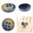 画像5: クロスラインウッドボタン【ネイビー】15mm 8個入 丸型 四つ穴 ヴィンテージ調 手芸 服飾 付け替え ボタンマート B-2041 (5)