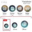 画像3: クロスラインウッドボタン【グリーン】11.5mm 10個入 丸型 四つ穴 ヴィンテージ調 手芸 服飾 付け替え ボタンマート B-2043 (3)