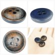 画像5: クロスラインウッドボタン【ブラウン】15mm 8個入 丸型 四つ穴 ヴィンテージ調 手芸 服飾 付け替え ボタンマート B-2047 (5)