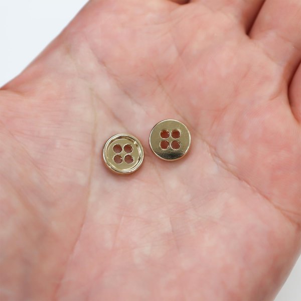 画像6: メタルボタン 四つ穴 【ゴールド 鏡面仕上げ】 金 シャツ スーツ 15個入り 【10mm】 ボタンマート B-204 (6)