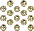 画像1: メタルボタン 四つ穴 【ゴールド 鏡面仕上げ】 金 シャツ スーツ 15個入り 【11.5mm】 ボタンマート B-205 (1)