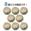 画像4: クロスラインウッドボタン【ベージュ】15mm 8個入 丸型 四つ穴 ヴィンテージ調 手芸 服飾 付け替え ボタンマート B-2050 (4)