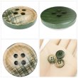 画像5: クロスラインウッドボタン【ベージュ】15mm 8個入 丸型 四つ穴 ヴィンテージ調 手芸 服飾 付け替え ボタンマート B-2050 (5)