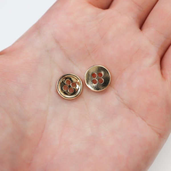 画像6: メタルボタン 四つ穴 【ゴールド 鏡面仕上げ】 金 シャツ スーツ 15個入り 【11.5mm】 ボタンマート B-205 (6)
