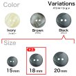 画像3: 樹脂ボタン ツートンマーブル【ブラック】18mm 8個入 丸型 二つ穴 手芸 服飾 付け替え ボタンマート B-2062 (3)