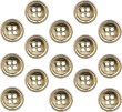 画像1: メタルボタン 四つ穴 【ゴールド 鏡面仕上げ】 金 シャツ スーツ 15個入り 【15mm】 ボタンマート B-207 (1)