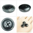 画像5: 樹脂ボタン 木目調リム【グレー】15mm 10個入 丸型 四つ穴 表付け 手芸 服飾 付け替え ボタンマート B-2073 (5)