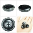 画像5: 樹脂ボタン 木目調リム【グレー】20mm 6個入 丸型 四つ穴 表付け 手芸 服飾 付け替え ボタンマート B-2075 (5)