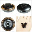 画像5: 樹脂ボタン 木目調リム【ブラウン】15mm 10個入 丸型 四つ穴 表付け 手芸 服飾 付け替え ボタンマート B-2079 (5)