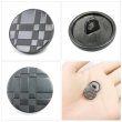 画像6: メタルボタン 格子柄【ブラック】15mm 10個入 丸型 足つき 立体柄 手芸 服飾 付け替え ボタンマート B-2085 (6)