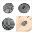 画像6: メタルボタン 格子柄【ブラック】18mm 8個入 丸型 足つき 立体柄 手芸 服飾 付け替え ボタンマート B-2086 (6)