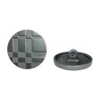 画像1: メタルボタン 格子柄【ブラック】20mm 6個入 丸型 足つき 立体柄 手芸 服飾 付け替え ボタンマート B-2087 (1)