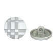 画像1: メタルボタン 格子柄【シルバー】15mm 10個入 丸型 足つき 立体柄 手芸 服飾 付け替え ボタンマート B-2088 (1)