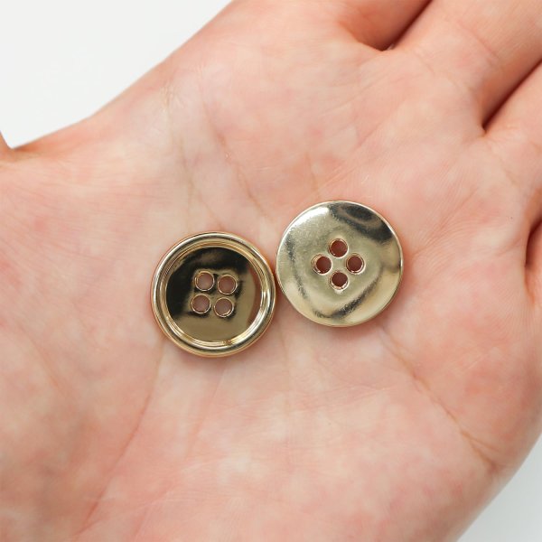 画像6: メタルボタン 四つ穴 【ゴールド 鏡面仕上げ】 金 シャツ スーツ 10個入り 【18mm】 ボタンマート B-208 (6)