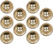 画像1: メタルボタン 四つ穴 【ゴールド 鏡面仕上げ】 金 シャツ スーツ 10個入り 【20mm】 ボタンマート B-209 (1)