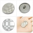画像6: メタルボタン 格子柄【シルバー】20mm 6個入 丸型 足つき 立体柄 手芸 服飾 付け替え ボタンマート B-2090 (6)