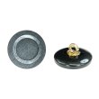 画像1: 樹脂ボタン リングデザイン【ブラック】17mm 8個入 丸型 足つき 手芸 服飾 付け替え ボタンマート B-2092 (1)