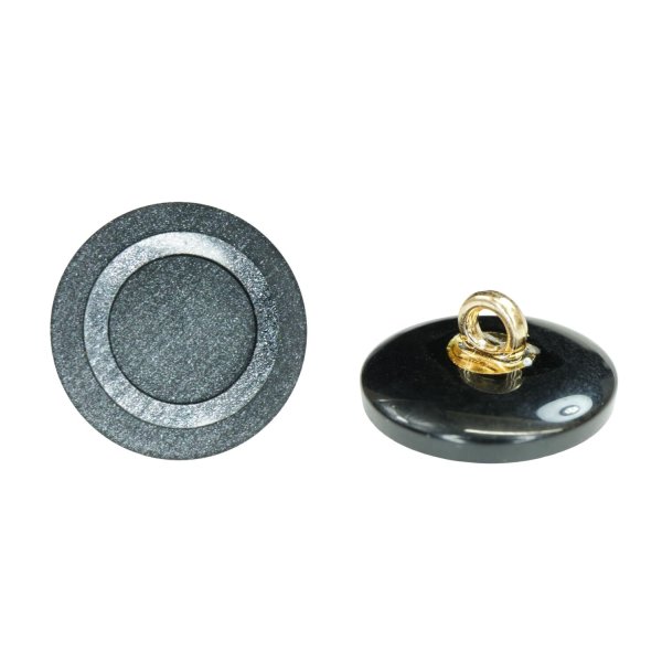 画像1: 樹脂ボタン リングデザイン【ブラック】17mm 8個入 丸型 足つき 手芸 服飾 付け替え ボタンマート B-2092 (1)